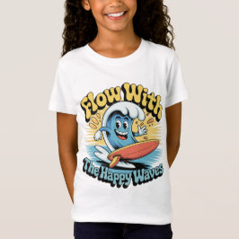 Flow With The Happy Waves Kids Surf Shirt Tシャツ