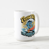 Flow With The Happy Waves Retro Surf Mug コーヒーマグカップ (正面右)