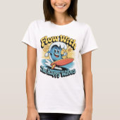 Flow With The Happy Waves Retro Surf Vibes Women's Tシャツ (正面)