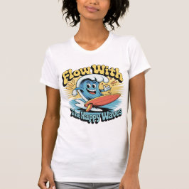 Flow With The Happy Waves Retro Surf Vibes Women's Tシャツ