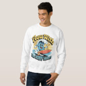 Flow With The Happy Waves Surf Style Men’s Tee スウェットシャツ (正面フル)