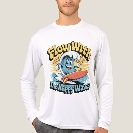 Flow With The Happy Waves Surf Style Men’s Tee トライブレンドＴシャツ (正面)