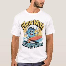 Flow With The Happy Waves Surf Style Men’s Tee Tシャツ