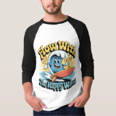 Flow With The Happy Waves Surf Style Men’s Tee Tシャツ (正面)