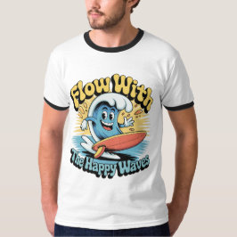 Flow With The Happy Waves Surf Style Men’s Tee Tシャツ