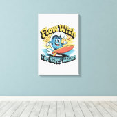 Flow With The Happy Waves Wall Art キャンバスプリント (インサイチュ (ウッドフロア))