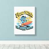 Flow With The Happy Waves Wall Art キャンバスプリント (インサイチュ (ウッドフロア))
