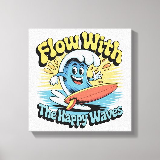 Flow With The Happy Waves Wall Art キャンバスプリント (正面)