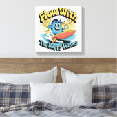 Flow With The Happy Waves Wall Art キャンバスプリント (インサイチュ (寝室))
