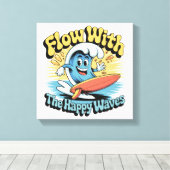Flow With The Happy Waves Wall Art キャンバスプリント (インサイチュ (ウッドフロア))