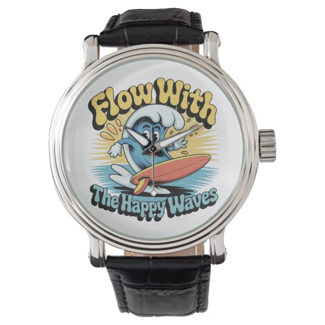 Flow With The Happy Waves Watch Face 腕時計 (正面)