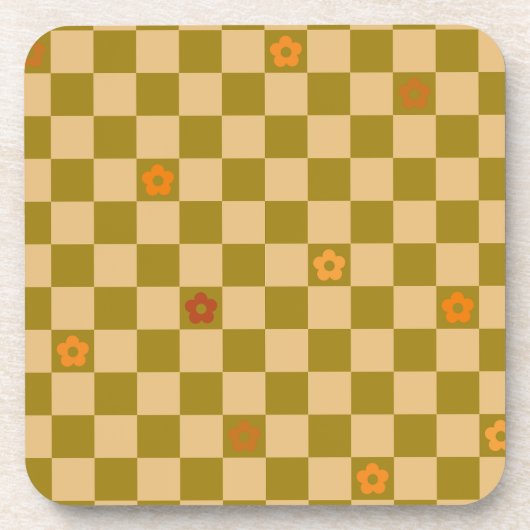 Flowe Checkered Pattern - No. 02 コースター (正面)