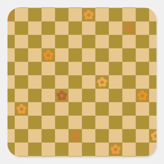 Flowe Checkered Pattern - No. 02 スクエアシール (正面)