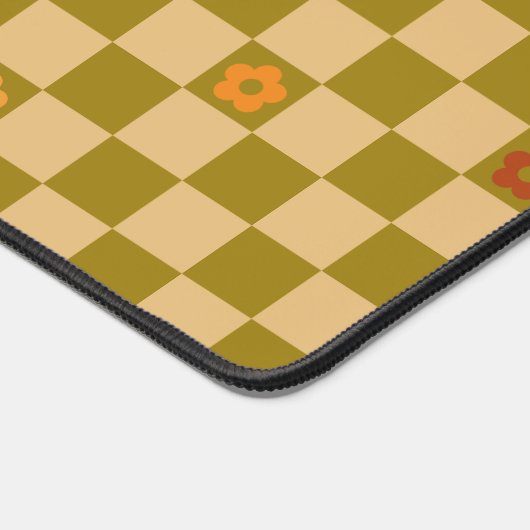 Flowe Checkered Pattern - No. 02 デスクマット (コーナー)