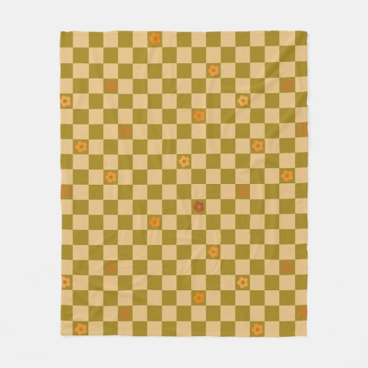 Flowe Checkered Pattern - No. 02 フリースブランケット (正面)