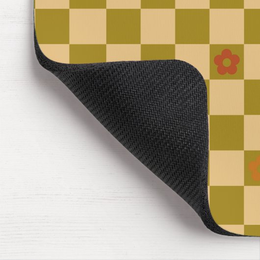 Flowe Checkered Pattern - No. 02 マウスパッド (コーナー)