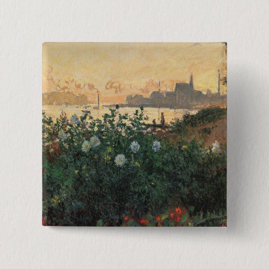 Flowed Riverbank, Argenteuil - Claude Monet - c1 缶バッジ (正面)