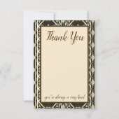 Flowed Thank You Note Card in Browns 出欠カード (裏面)