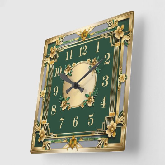 Flower スクエア壁時計 (傾斜)