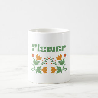 「Flower」フラワーマグカップデザイン コーヒーマグカップ