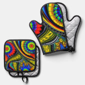 Flower 鍋つかみ&鍋敷きセット (正面/裏面)