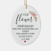 Flower 5th Anniversary Gift, 5th Year Wedding  セラミックオーナメント (右)