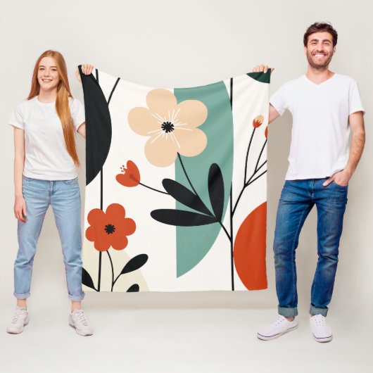 Flower abstract pattern フリースブランケット (インサイチュ)