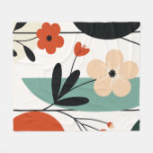 Flower abstract pattern フリースブランケット (正面(横))
