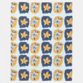 Flower abstract pattern フリースブランケット (正面)