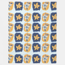 Flower abstract pattern フリースブランケット