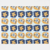 Flower abstract pattern フリースブランケット (正面(横))