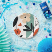 Flower abstract pattern ペーパープレート (パーティー)