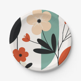 Flower abstract pattern ペーパープレート