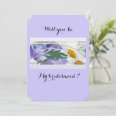Flower Abstract Will You Be My Bridesmaid card セーブザデート (スタンド正面)