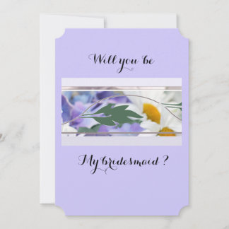 Flower Abstract Will You Be My Bridesmaid card セーブザデート