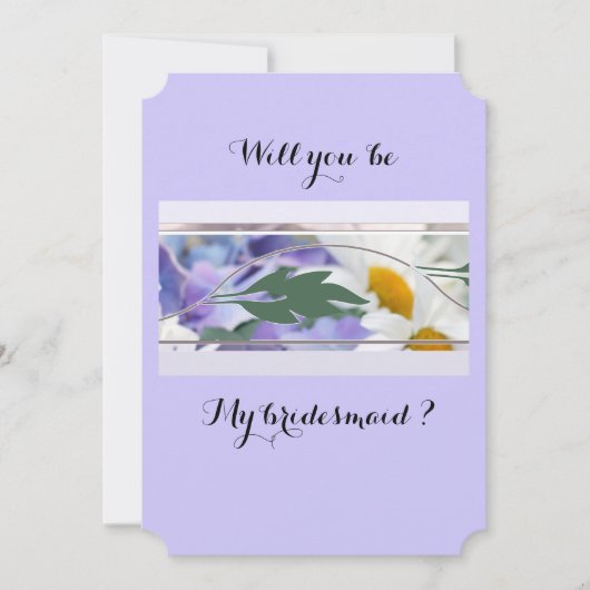 Flower Abstract Will You Be My Bridesmaid card セーブザデート (正面)