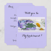 Flower Abstract Will You Be My Bridesmaid card セーブザデート (正面/裏面)