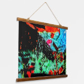 Flower abstract Wood Topped Wall Tapestry,Autumn 吊り下げ型タペストリー (傾斜あり)