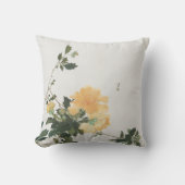 Flower and Bee Nature Art Design クッション (正面)