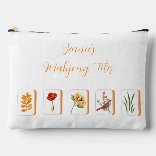 Flower and Bird Bam Mahjong Tile Bag アクセサリーポーチ (正面)