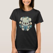 Flower And Book  Bookworm Cute koala Reading Books Tシャツ (正面)