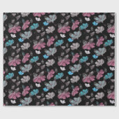 Flower and Butterflies Pattern ラッピングペーパー (フラット)