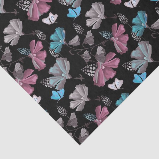 Flower and Butterflies Pattern  薄葉紙 (詳細)