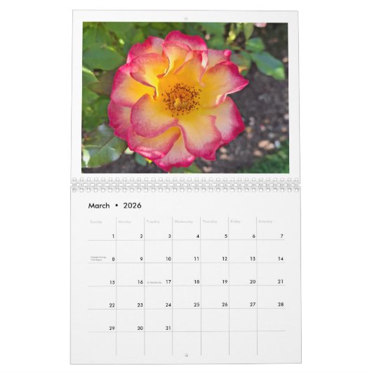 Flower Are It 2026 Calendar カレンダー (3月 2026)