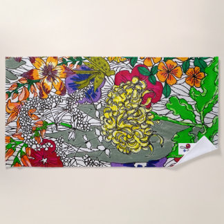 Flower Arranging Beach Towel ビーチタオル