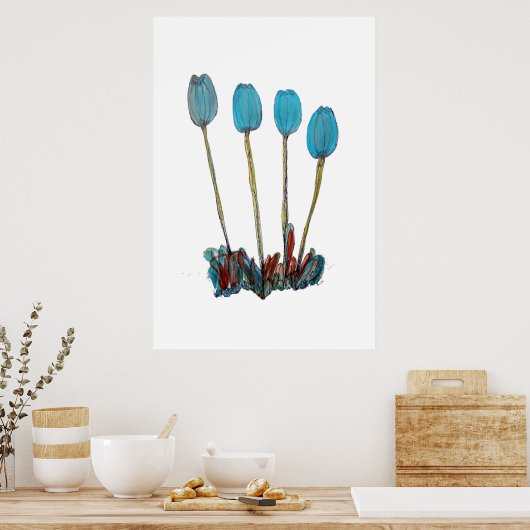 Flower Art Print ポスター (キッチン)