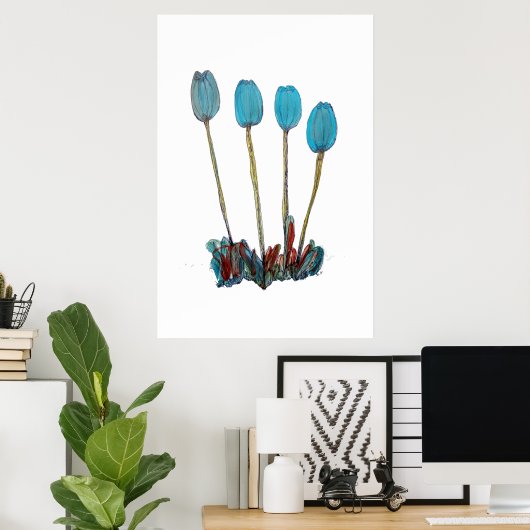 Flower Art Print ポスター (ホームオフィス)