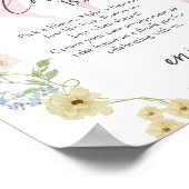 Flower Bar Baby Shower Card Gifts Sign ポスター (角)