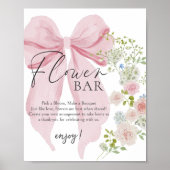 Flower Bar Baby Shower Card Gifts Sign ポスター (正面)