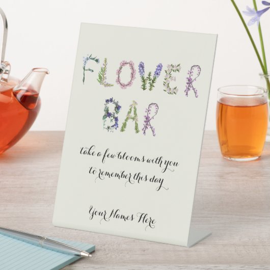 Flower Bar - Bouquet Bar Customizable 台座サイン (インサイチュ)